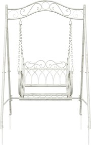 vidaXL Πάγκος Κούνια Ατσάλι 113 x 121,5 x 168 εκ. Αντίκες Λευκό