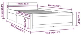 ΠΛΑΙΣΙΟ ΚΡΕΒΑΤΙΟΥ ΜΕ ΣΥΡΤΑΡΙΑ ΛΕΥΚΟ 100 X 200 ΕΚ. 3103489