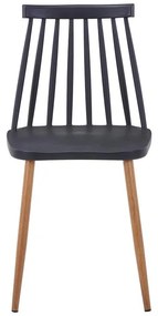 Σετ Τραπεζαρίας Manka-Aurora I 5 τεμ Sonoma Truffle - Μαύρο 110x80x77εκ. 110x80x77 εκ.