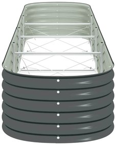vidaXL Ζαρντινιέρα Υπερυψωμένη Γκρι 400x80x44 εκ. Γαλβανισμ. Χάλυβας