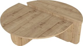 Τραπεζάκι σαλονιού Nilvia Megapap χρώμα sapphire oak Ø85x35εκ.