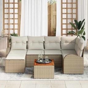 vidaXL Σετ Καναπέ Κήπου 7 pcs Beige, λευκό