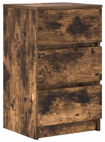 Κομοδίνο με 3 συρτάρια Καπνιστή δρυς 39x35x65 εκ. 861345