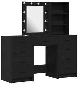 vidaXL Τραπέζι περιποίησης με συρτάρι 3 pcs Μαύρο 40 x 41 x 135 εκ.