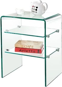 GLASSER Κομοδίνο Clear  2 Ράφια - Γυαλί 10mm / 6mm   1τμχ