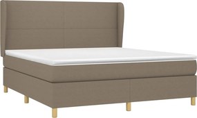 vidaXL Κρεβάτι Boxspring με Στρώμα Taupe 180x200 εκ. Υφασμάτινο