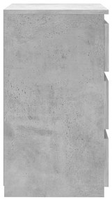 vidaXL Κομοδίνα 2 τεμ. Γκρι Σκυροδέματος 40x35x62,5 εκ. Επεξ. Ξύλο