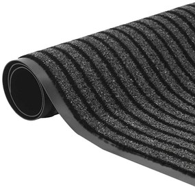 vidaXL Χαλάκι Εξώπορτας Μαύρο και Γκρι 60 x 150 cm Πολυπροπυλένιο, PVC