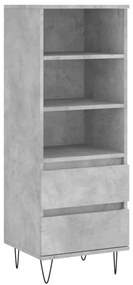 vidaXL Ντουλάπι Γκρι Σκυρ. 40x36x110 εκ. από Επεξεργασμένο Ξύλο