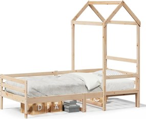 vidaXL Κρεβάτι ημέρας με οροφή χωρίς στρώμα 80x200 εκ. από μασίφ ξύλο