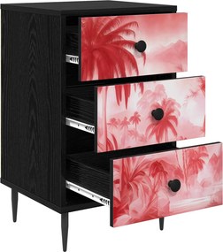 vidaXL Κομοδίνο AACHEN 2 τμχ. Μαύρη Δρυς 36 x 33 x 61 εκ.