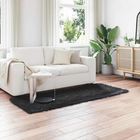 vidaXL Χαλί από τεχνητό πρόβειο δέρμα TAFALLA Μαύρο 80 x 200 cm