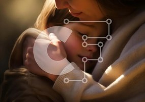 Intra Συλλεκτικό Ξύλινο Παζλ Plywood 4mm - Μητέρα που αγκαλιάζει το παιδί της Σε Ξύλινο Κουτί - Διαστάσεις Puzzle: 10x10 cm – 25 κομμάτια