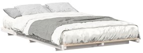 vidaXL Κρεβάτι δαπέδου Λευκό 140 x 190 cm Μασίφ ξύλο πεύκου