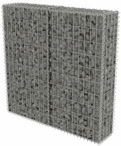 vidaXL Συρματοκιβώτιο Τοίχος 100x20x100 εκ. Γαλβαν.Χάλυβας + Καλύμματα