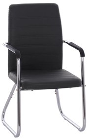 Conference chair  With arms and black PU 54x60x94 cm