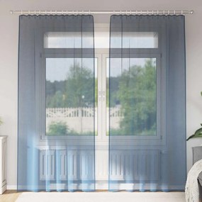 Κουρτίνες Voile με βρόχους 2 τεμάχια Μπλε Ρουά 140x245 εκ. - Μπλε
