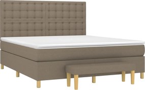 vidaXL Κρεβάτι Boxspring με Στρώμα Taupe 160x200 εκ. Υφασμάτινο