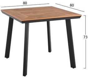 Σετ Τραπεζαρία 3Τμχ Τραπέζι Αλουμινίου 80X80 &amp; Πολυθρόνες Ανθρακί