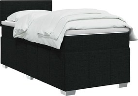 vidaXL Κρεβάτι box spring με στρώμα Μαύρο 80 x 200 cm Ύφασμα