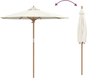 vidaXL Ομπρέλα Κήπου Κρέμες λευκό Ø 270 x 260 εκ Μπαμπού