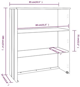 vidaXL Πάνω Μέρος για Ντουλάπι HAMAR Μελί 85 x 35 x 100εκ. Ξύλο Πεύκου