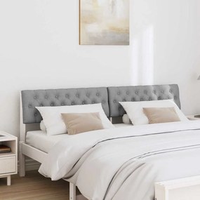 vidaXL Ταπετσαρισμένο κεφαλάρι Ανοιχτό γκρι 180 cm