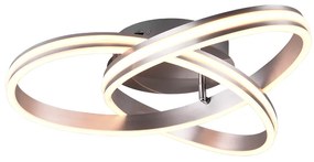 Yara Μοντέρνα Μεταλλική Πλαφονιέρα Οροφής με Ενσωματωμένο LED σε Ασημί χρώμα 59cm Trio Lighting 626210107