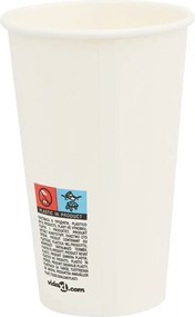 vidaXL Χάρτινα κύπελλα καφέ 1000 τεμάχια 16oz 400ml Λευκό