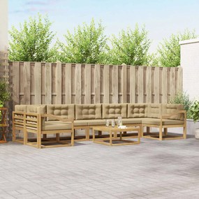 vidaXL Σειρά Καναπέ Εξωτερικού με μαξιλάρι 6 pcs Λευκό και Μπεζ