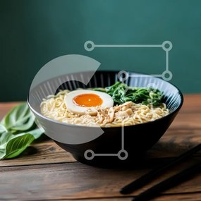 Intra Συλλεκτικό Ξύλινο Παζλ Plywood  4mm - Μπολ Ramen με μαλακό αυγό και χόρτα Σε Ξύλινο Κουτί - Διαστάσεις: 10x10 cm – 25 κομμάτια