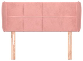 Κεφαλάρι με Πτερύγια Ροζ 103x23x78/88 εκ. Βελούδινο - Ροζ