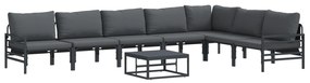 vidaXL Σετ Καναπέ Κήπου 8 pcs Ανθρακί Ατσάλι