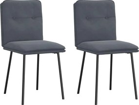 vidaXL Καρέκλες Τραπεζαρίας 2 τεμ. Σκούρο Γκρι Βελούδινες