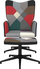 vidaXL Πολυθρόνα Relax Σχέδιο Patchwork Υφασμάτινη με Σκαμπό