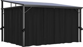 vidaXL Κιόσκι με Κουρτίνα Ανθρακί 405 x 294 x 244 εκ.