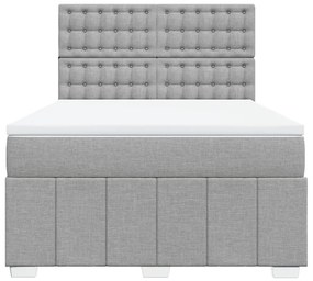 Κρεβάτι Boxspring με Στρώμα Αν. Πράσινο 160x200εκ Υφασμάτινο - Γκρι