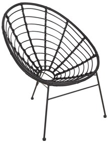 ΠΟΛΥΘΡΟΝΑ ΤΥΠΟΥ ΦΩΛΙΑ ΜΕΤΑΛΛΙΚΗ ALLEGRA ΜΕ WICKER-ΜΑΥΡΟ 73x78x88Υεκ. 73x78x88 εκ.