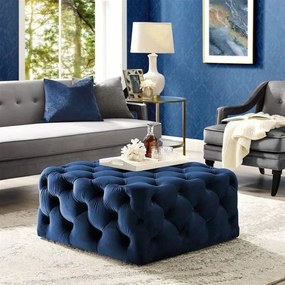 Stewehome τετράγωνο Chester Pouf (μπλε) 60x60 cm