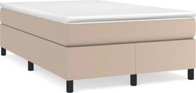 vidaXL Κρεβάτι Boxspring με Στρώμα Καπουτσίνο 120x200εκ.από Συνθ.Δέρμα