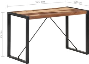 vidaXL Τραπεζαρία 120x60x75 εκ. από Μασίφ Ξύλο
