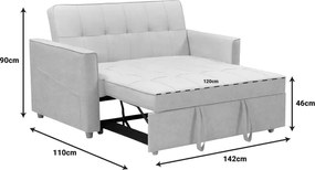 Καναπές-κρεβάτι Commit pakoworld 2θέσιος ύφασμα σε μπεζ-γκρι απόχρωση 142x93x90εκ