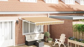 vidaXL Αυτόματη Ανασυρόμενη Τέντα Ριγέ 350x250 εκ.