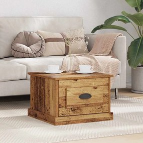 vidaXL Τραπεζάκι σαλονιού with Drawer Παλαιό ξύλο 50 x 50 x 35 cm