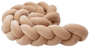 Πάντα πλεξούδα τριπλή χειροποίητη Velvet 200x18εκ warm beige