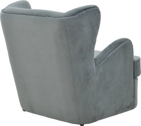 Πολυθρόνα Regalo pakoworld βελούδο σε ανθρακί απόχρωση 75x88x85εκ