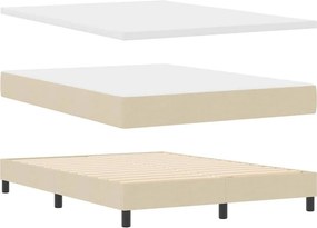 vidaXL Κρεβάτι με ελατήρια με στρώμα Κρεμ 140 x 190 cm ύφασμα