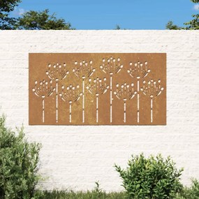 Διακοσμητικό Κήπου Σχέδιο Λουλούδια 105x55 εκ. Ατσάλι Corten