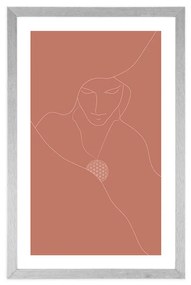 Αφίσα με παρπαστού Διακριτικές γραμμές και το λουλούδι της ζωής - 20x30 white