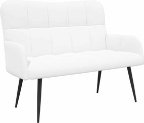 vidaXL Καναπές 2 ατόμων Λευκό 115 x 61 x 87 εκ. Ύφασμα